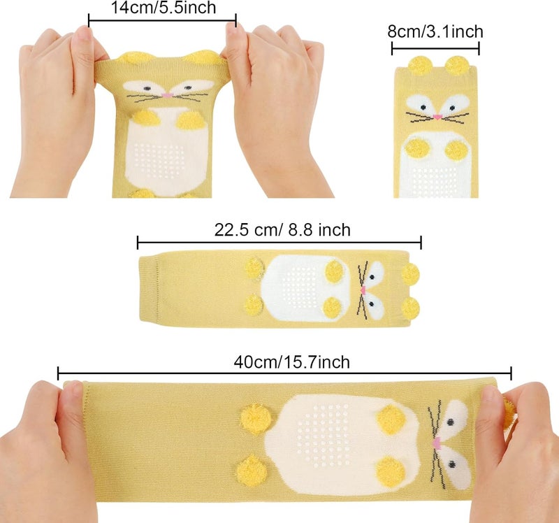 XEPST Pack of 3 Toddler Baby Leg Warmers, Cute Animal Pattern Long Legwarmers Knee Socks Baby Knee Protector Leg Sleeves Leggings for Baby Kids Toddlers Boys 0-3 Years, One Size (Fox) - Image 2